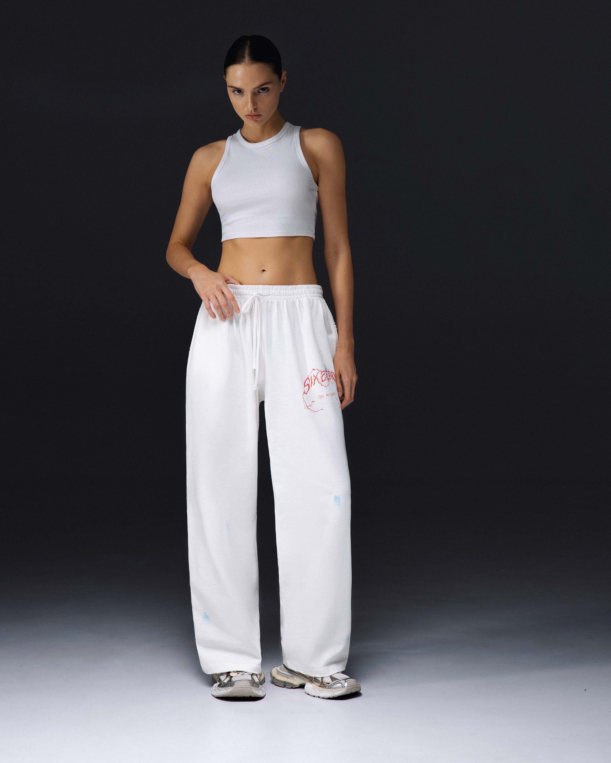Women's straight pants ON MY GAME bamboo off-white - gallery image 2