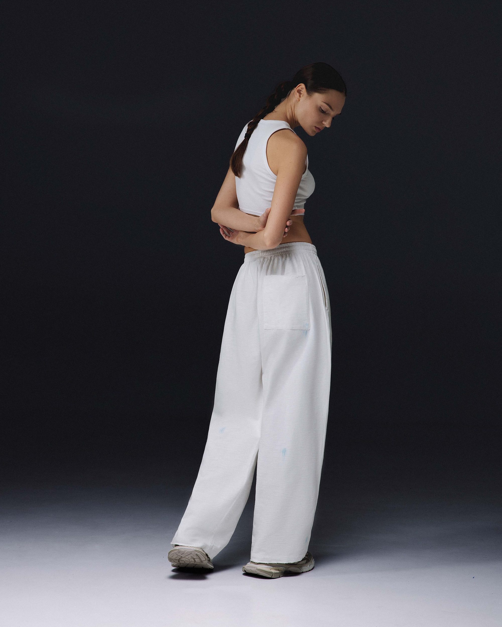 Women's straight pants ON MY GAME bamboo off-white - gallery image 4