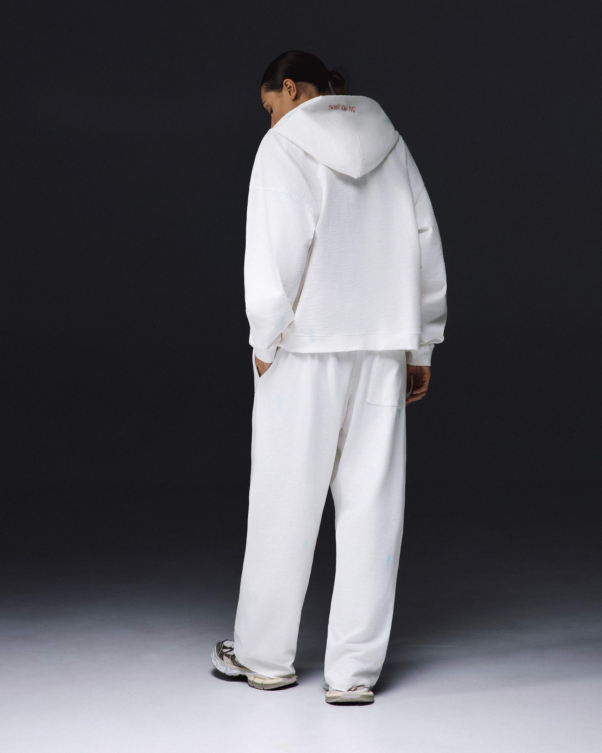 Women's zip-hoodie ON MY GAME bamboo off-white - gallery image 5