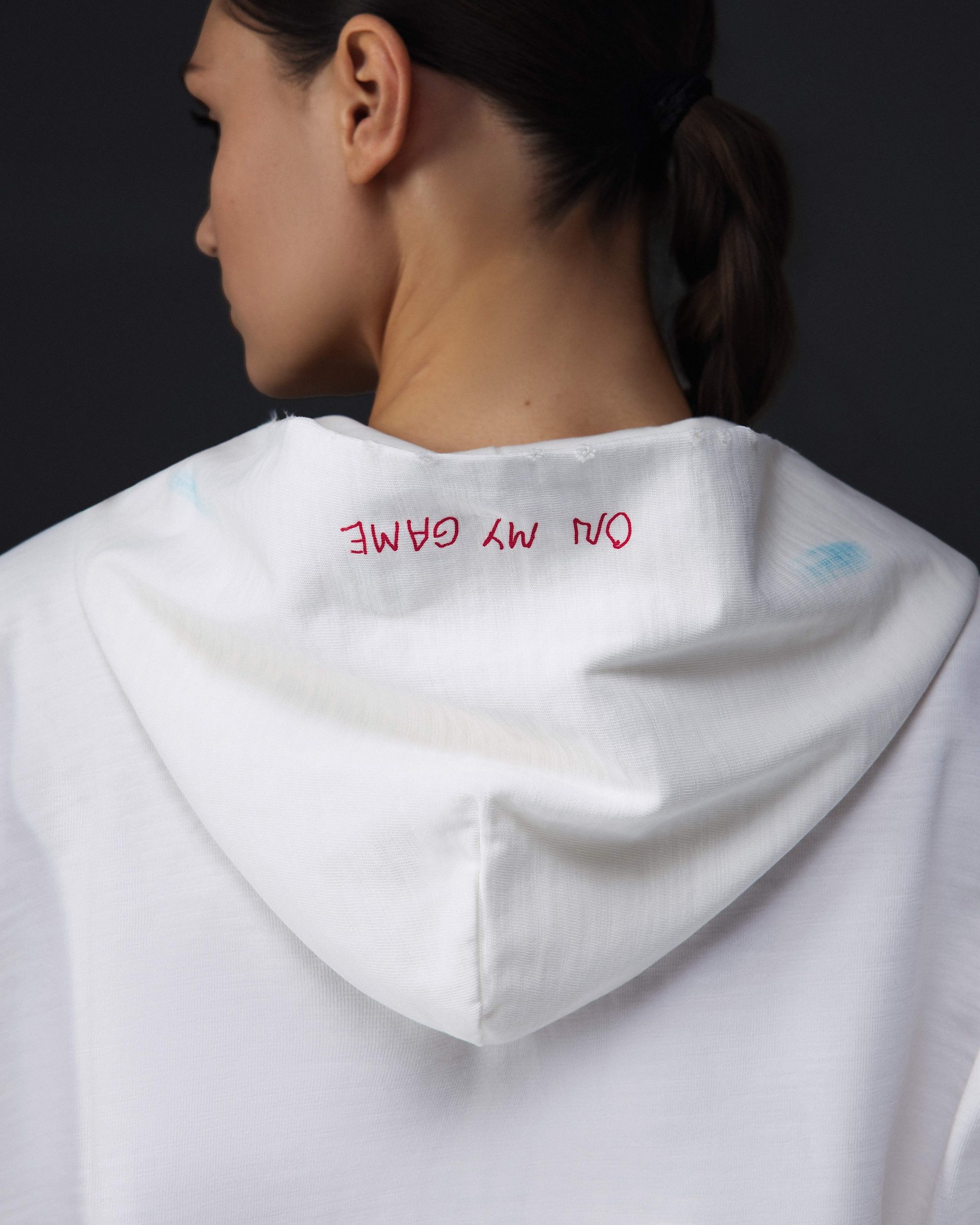 Women's zip-hoodie ON MY GAME bamboo off-white - gallery image 6