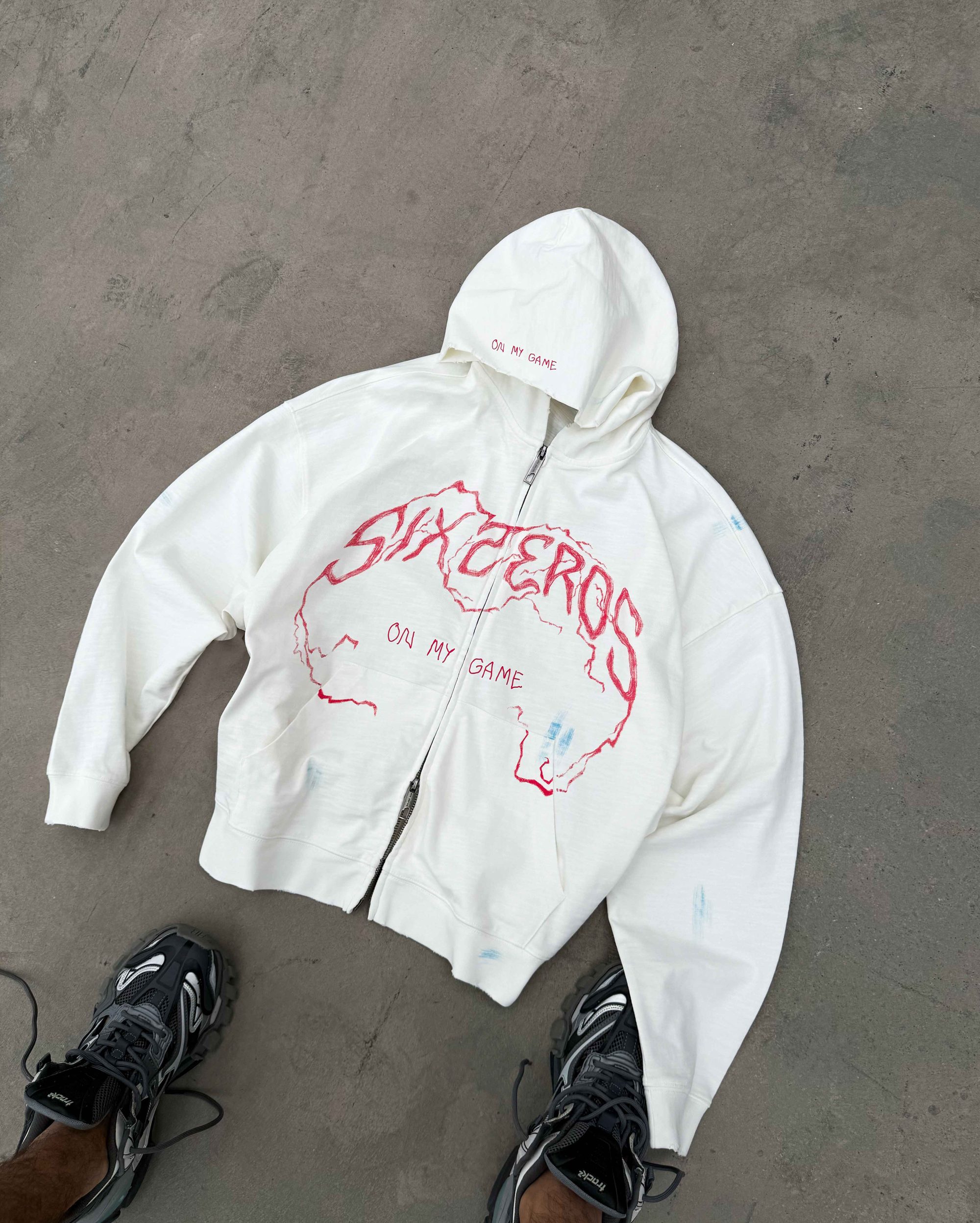 Women's zip-hoodie ON MY GAME bamboo off-white - gallery image 7