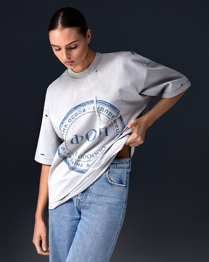 T-shirt SELF-OWNED platinum washed - gallery image 3