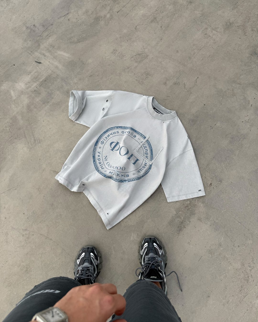 T-shirt SELF-OWNED platinum washed - gallery image 7