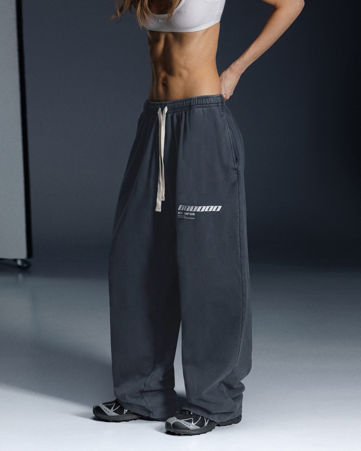 Straight pants ONE washed deep blue - gallery image 3