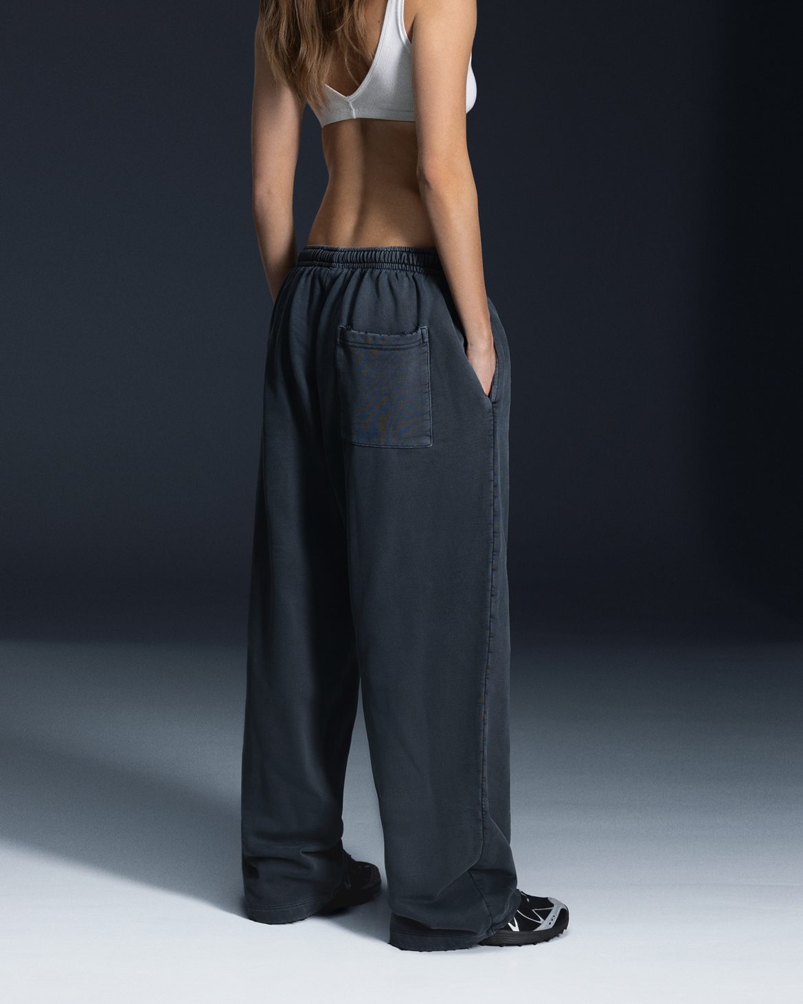 Straight pants ONE washed deep blue - gallery image 8
