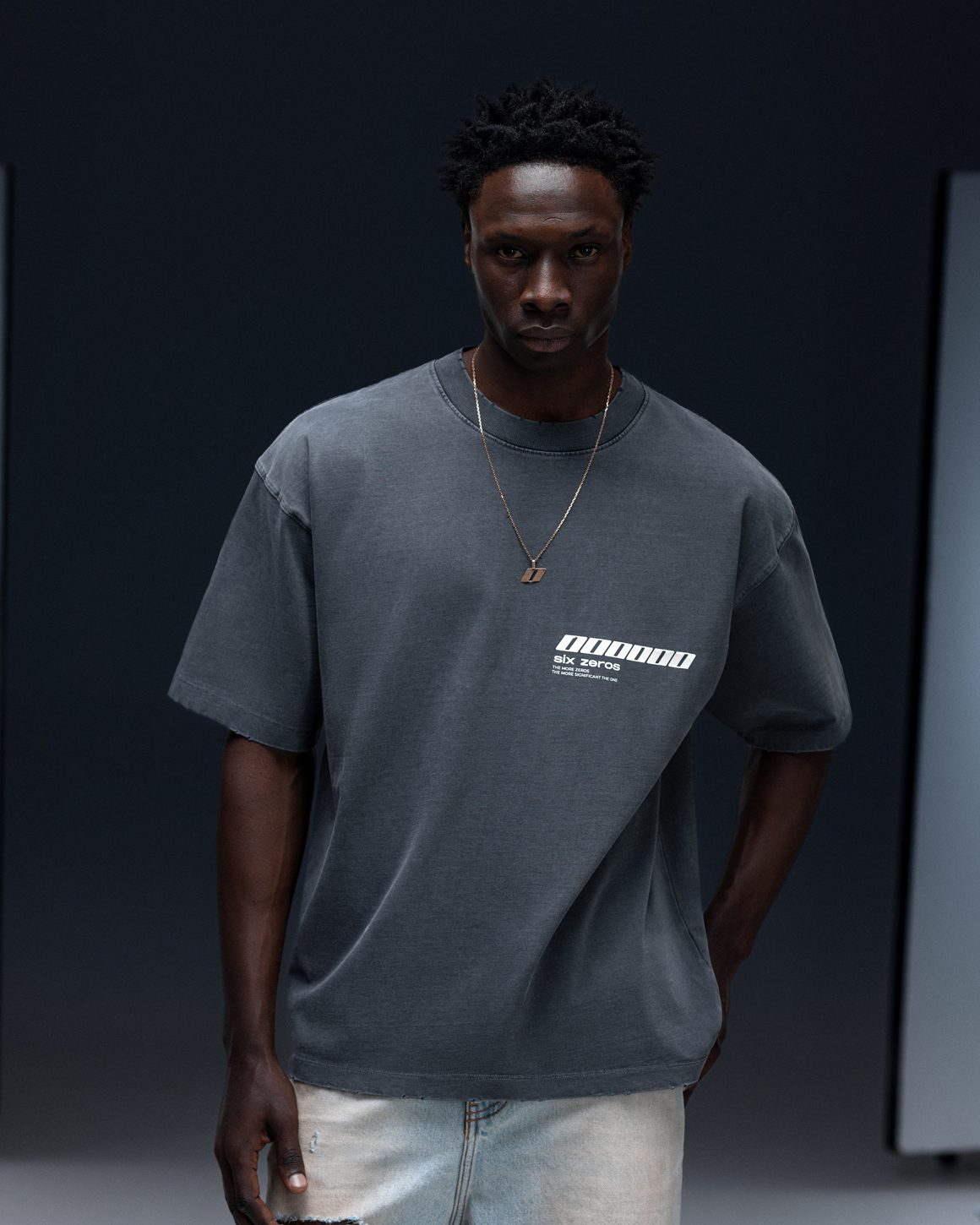 T-shirt JESUS washed deep blue - gallery image 2