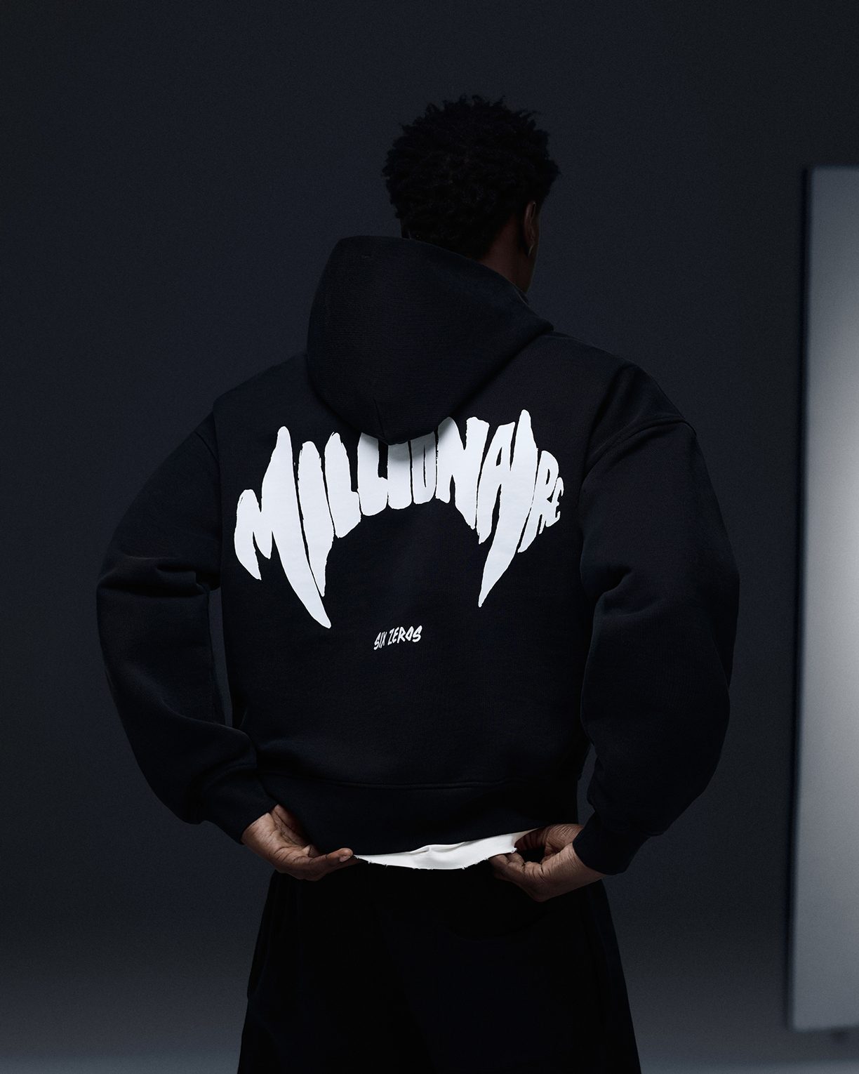 Hoodie MILLIONAIRE 2.0 black white - gallery image 5