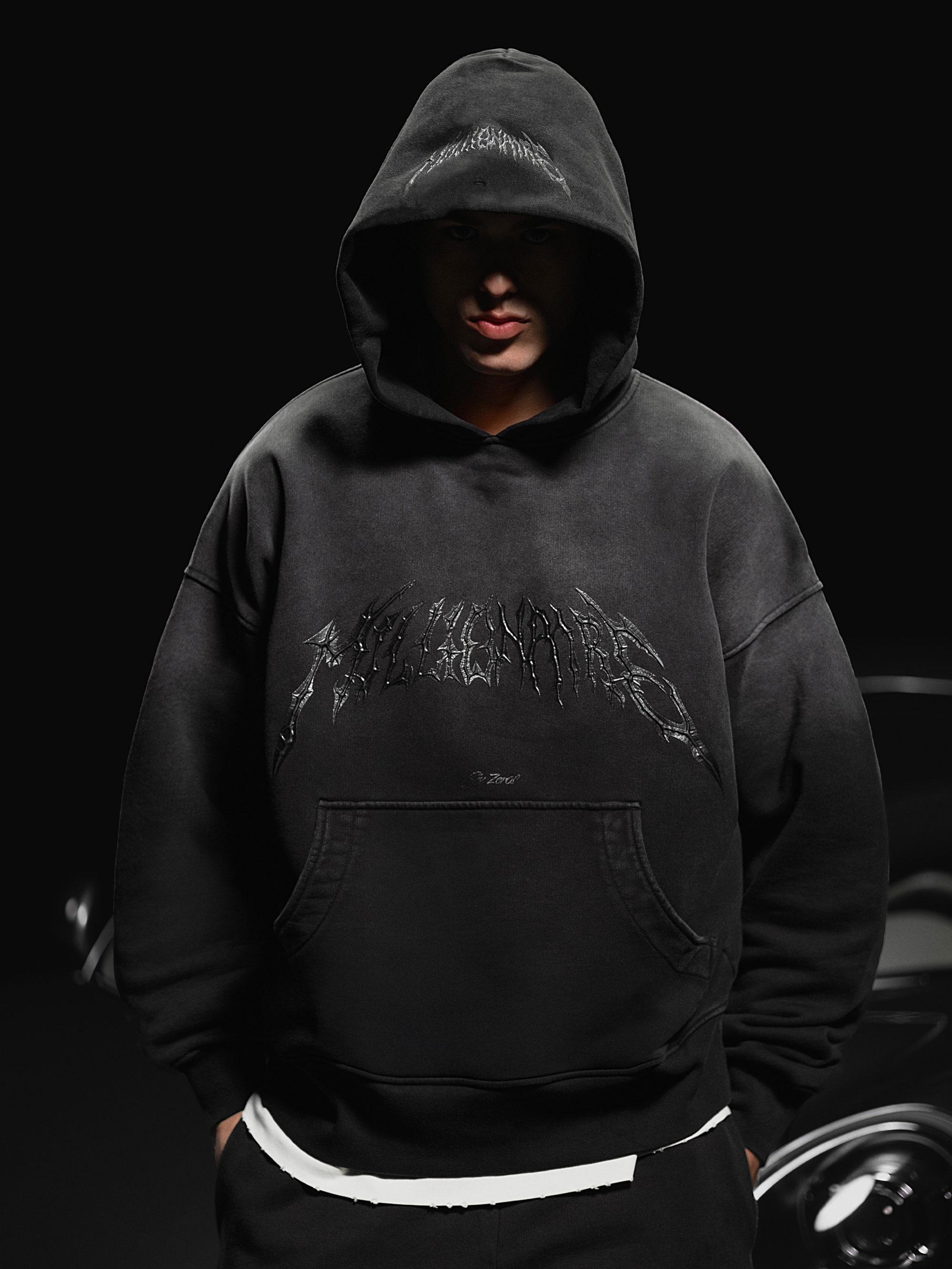 Hoodie Royal 2.0 washed black - gallery image 2