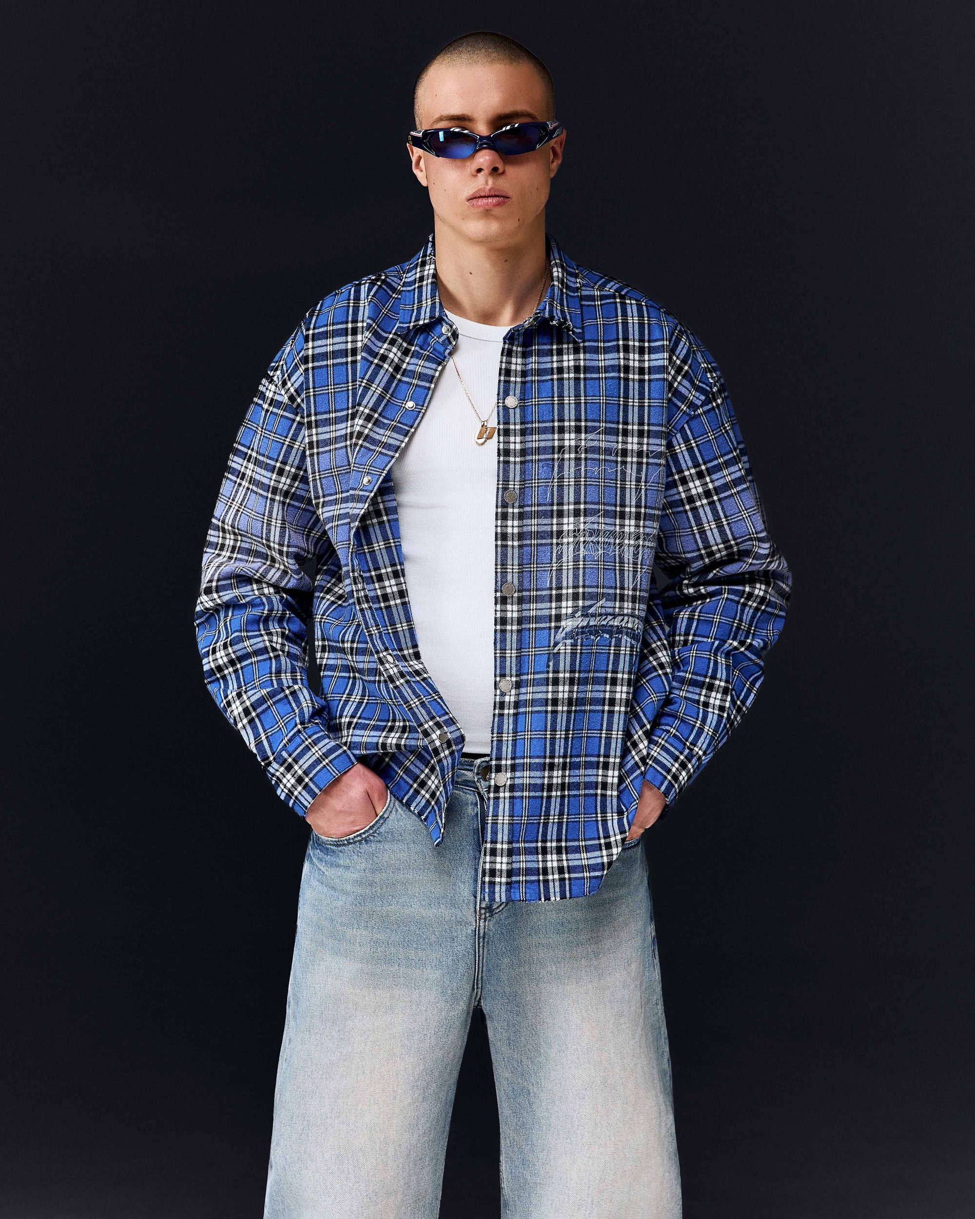 Overshirt MILLIONAIRE SKETCH washed blue - gallery image 1
