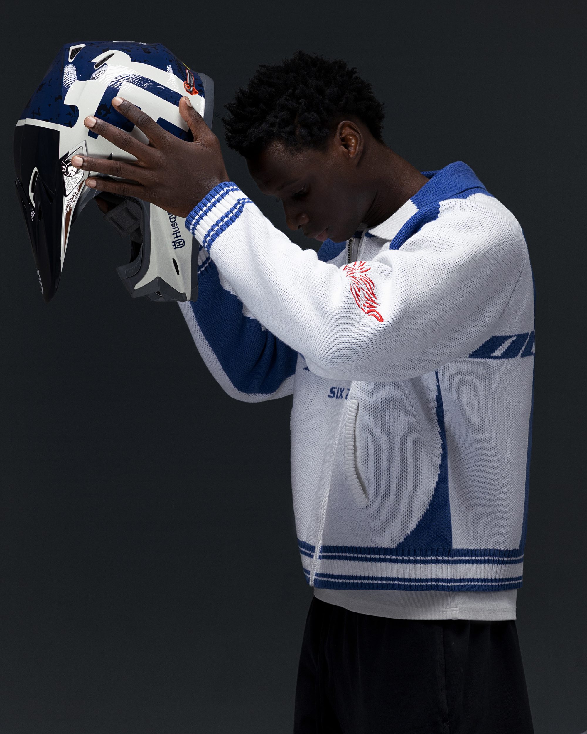 Zip-sweater ZERO blue white - gallery image 3