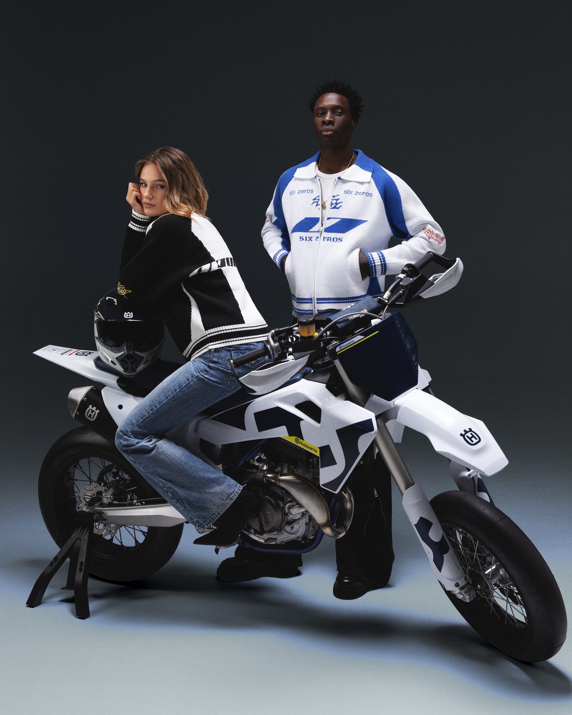 Zip-sweater ZERO blue white - gallery image 4