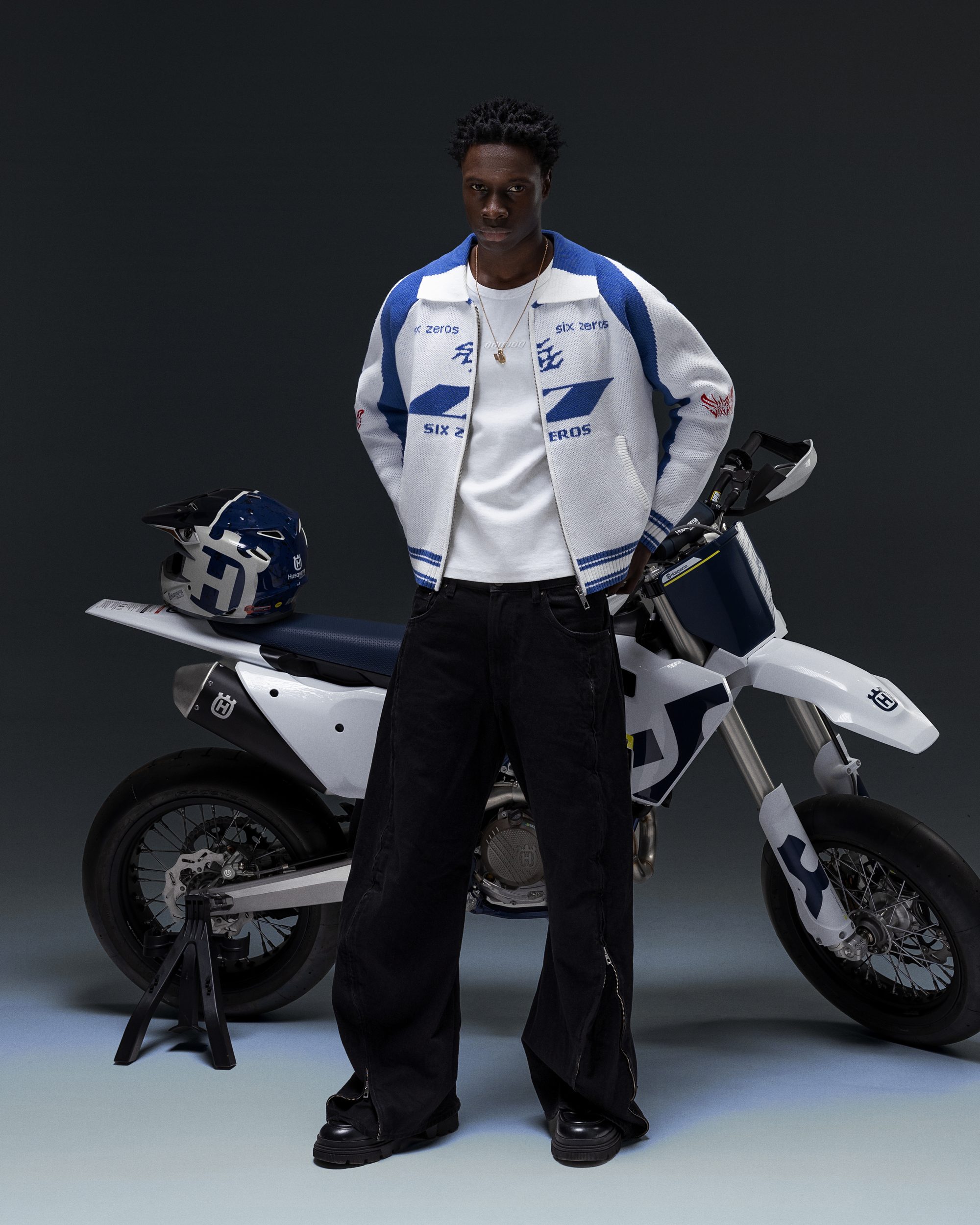 Zip-sweater ZERO blue white - gallery image 5