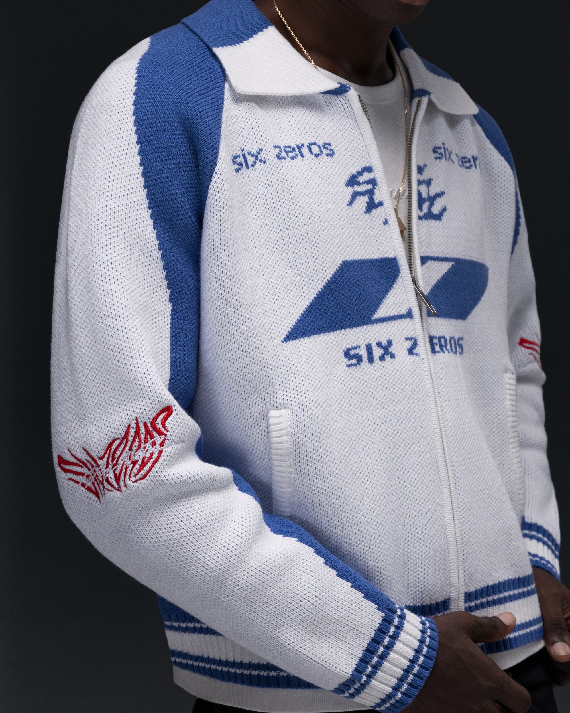 Zip-sweater ZERO blue white - gallery image 7