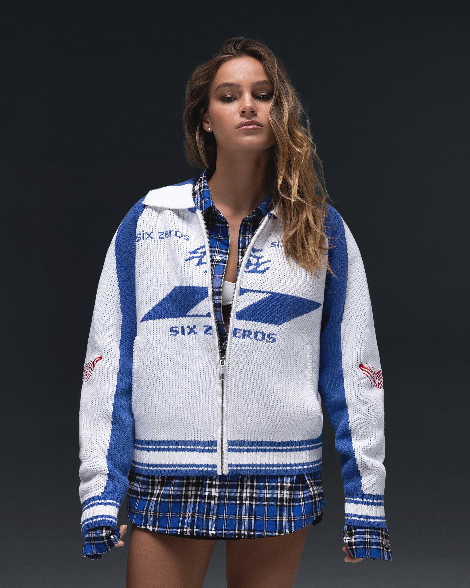 Zip-sweater ZERO blue white - gallery image 8