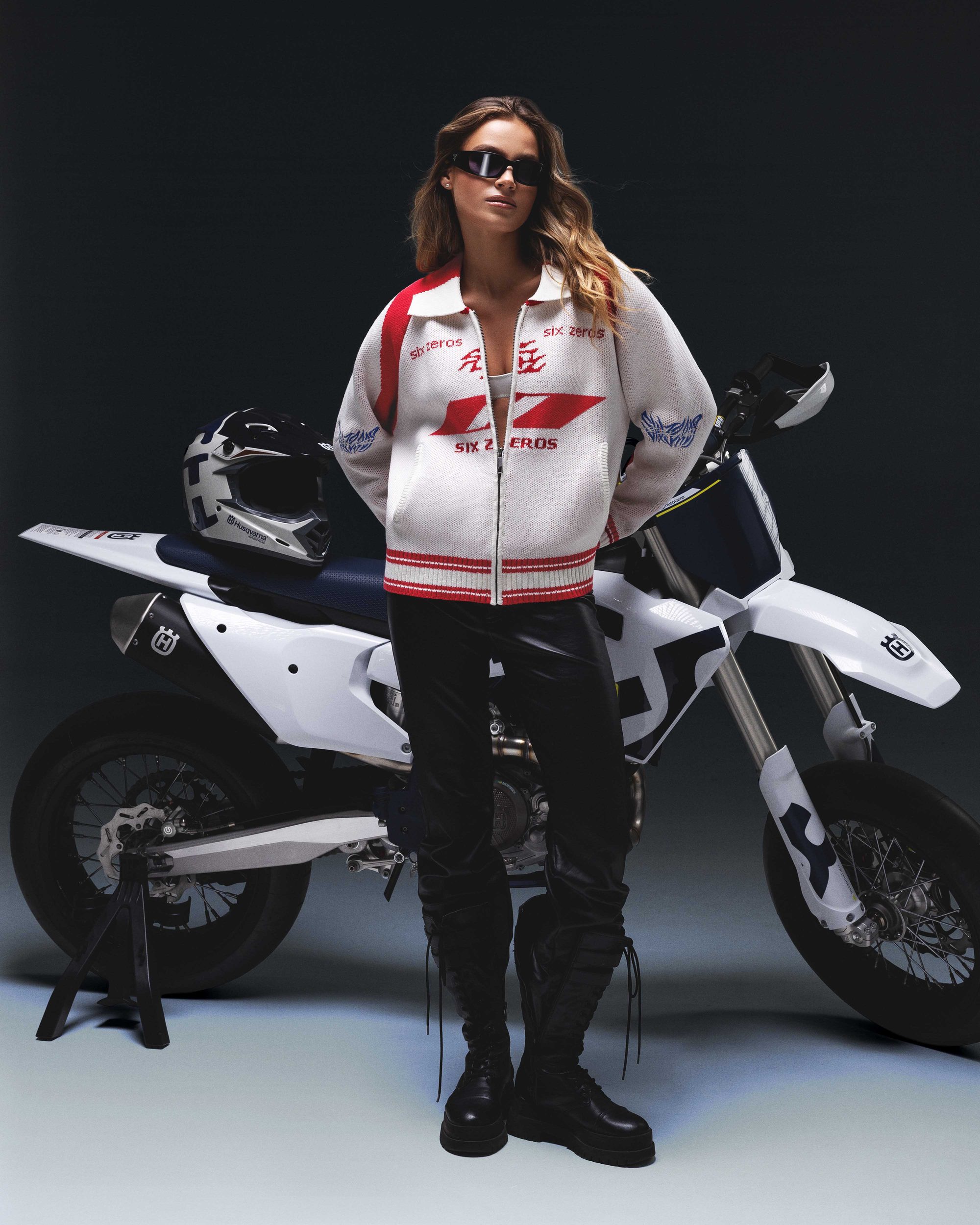 Women's zip-sweater ZERO ruby white - gallery image 7
