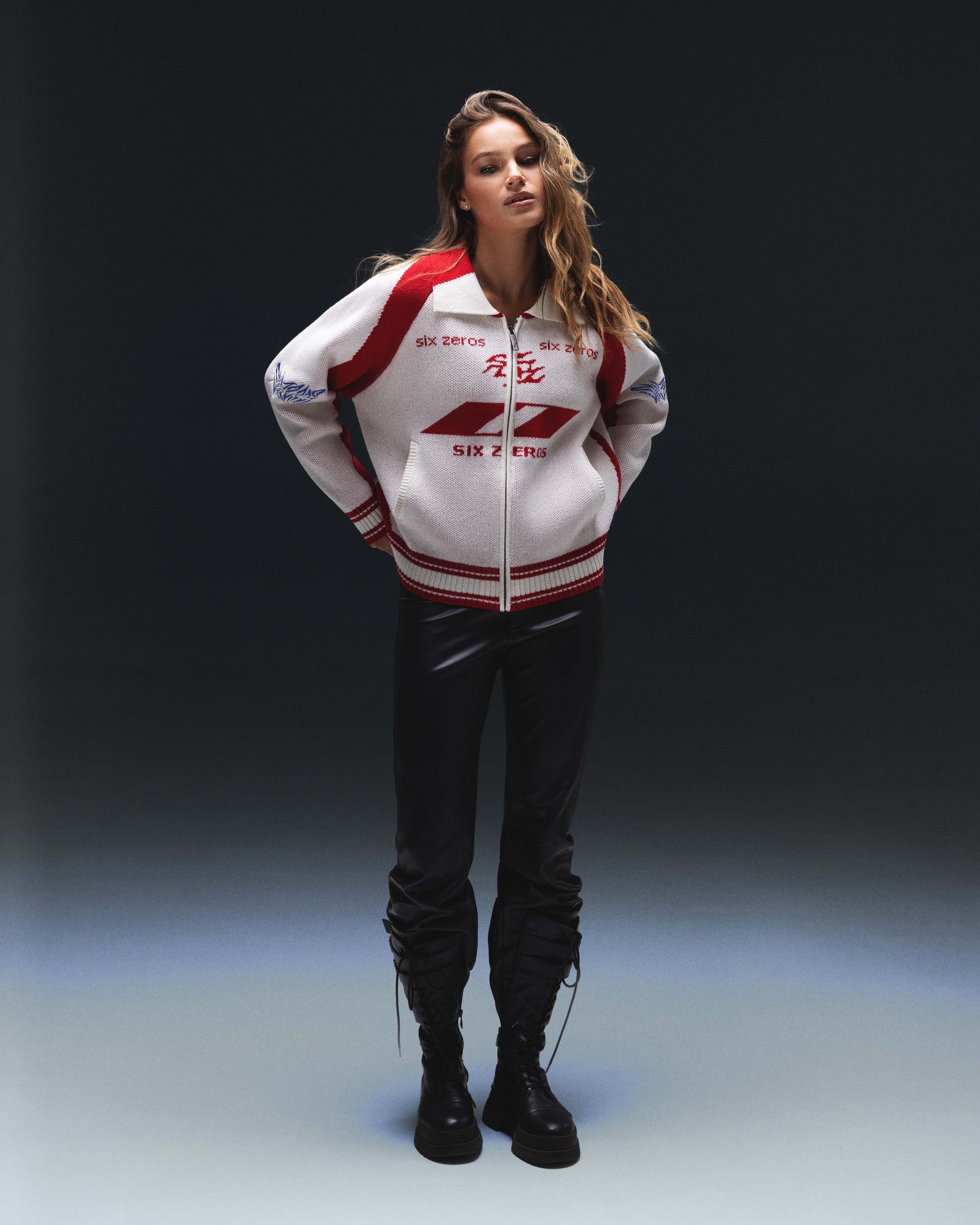Women's zip-sweater ZERO ruby white - gallery image 9