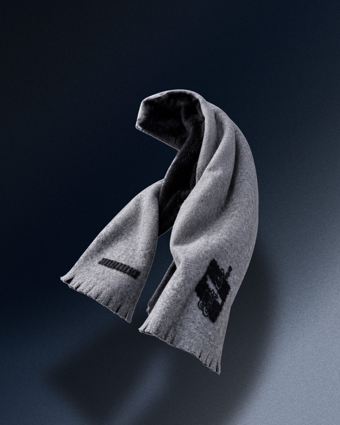Scarf THE ONE gray black logo - gallery image 0